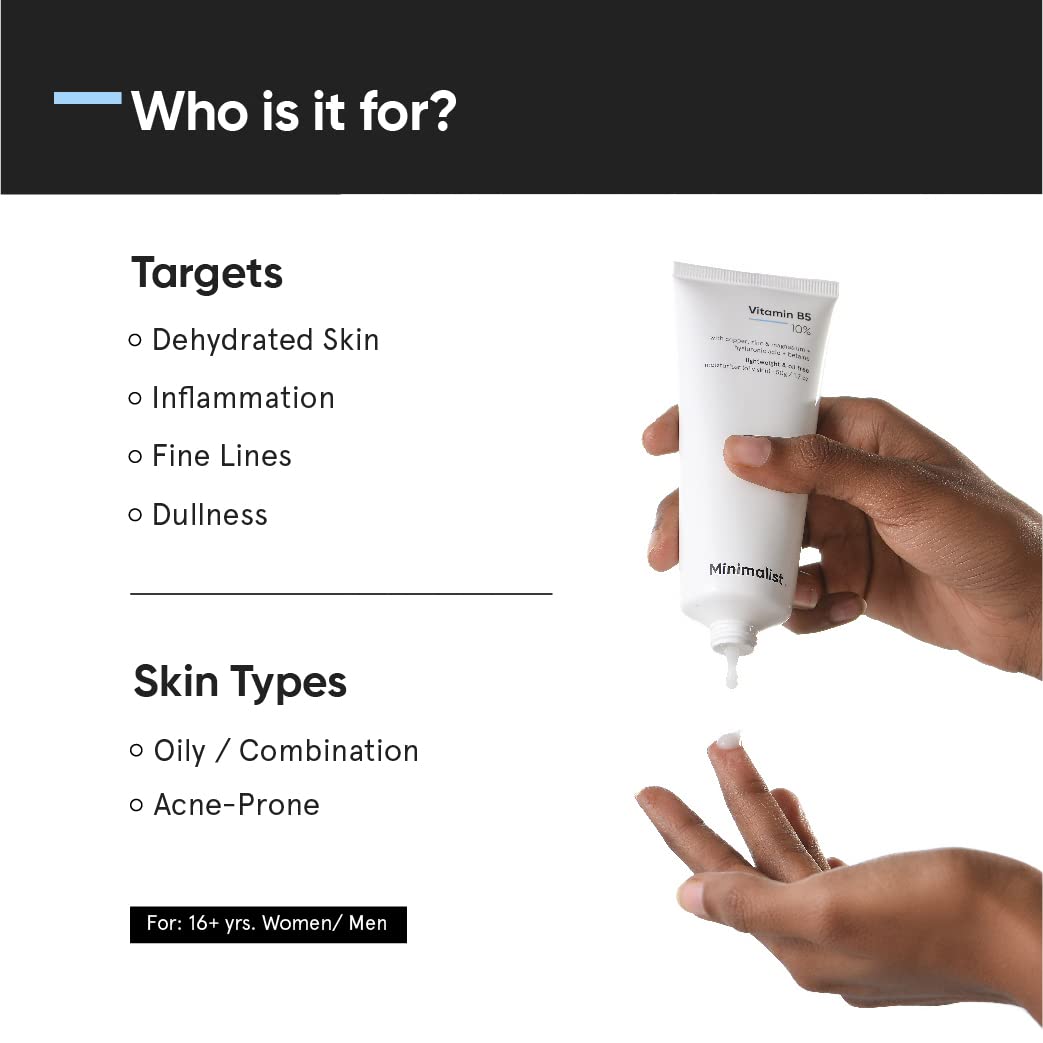 Texture gel sans huile du soin Minimalist pour usage quotidien.