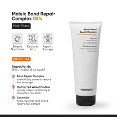 Masque Minimalist, application sur cheveux humides, nourrit et renforce les longueurs.