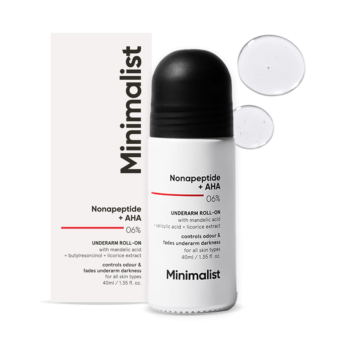 Minimalist roll-on aisselles bouteille: application douce et quotidienne.