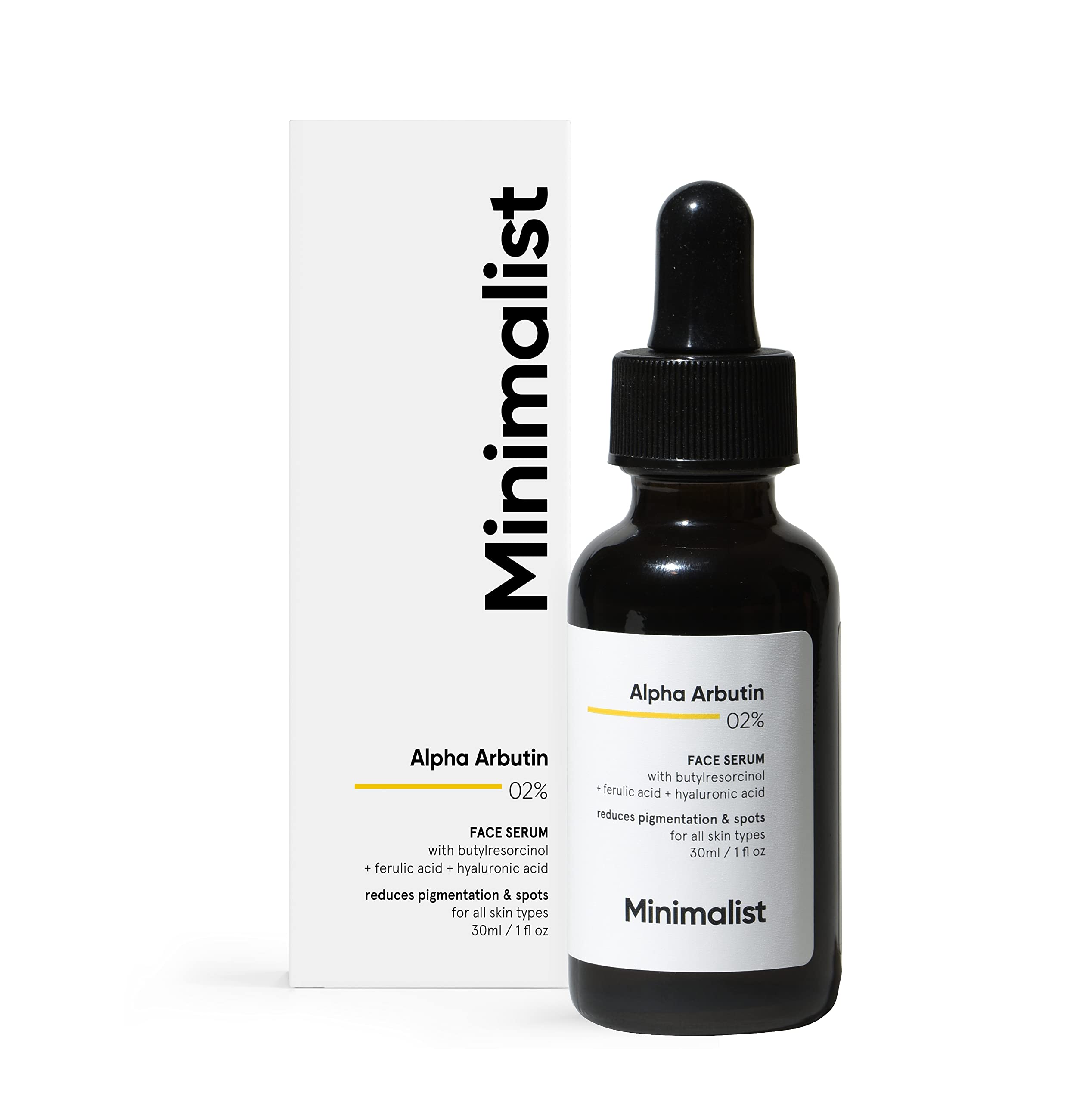 Minimalist Sérum, alpha arbutin présent pour viser des taches.