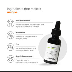 Minimalist Niacinamide 10% etiquette-produit — formule sans parfum ni irritants.