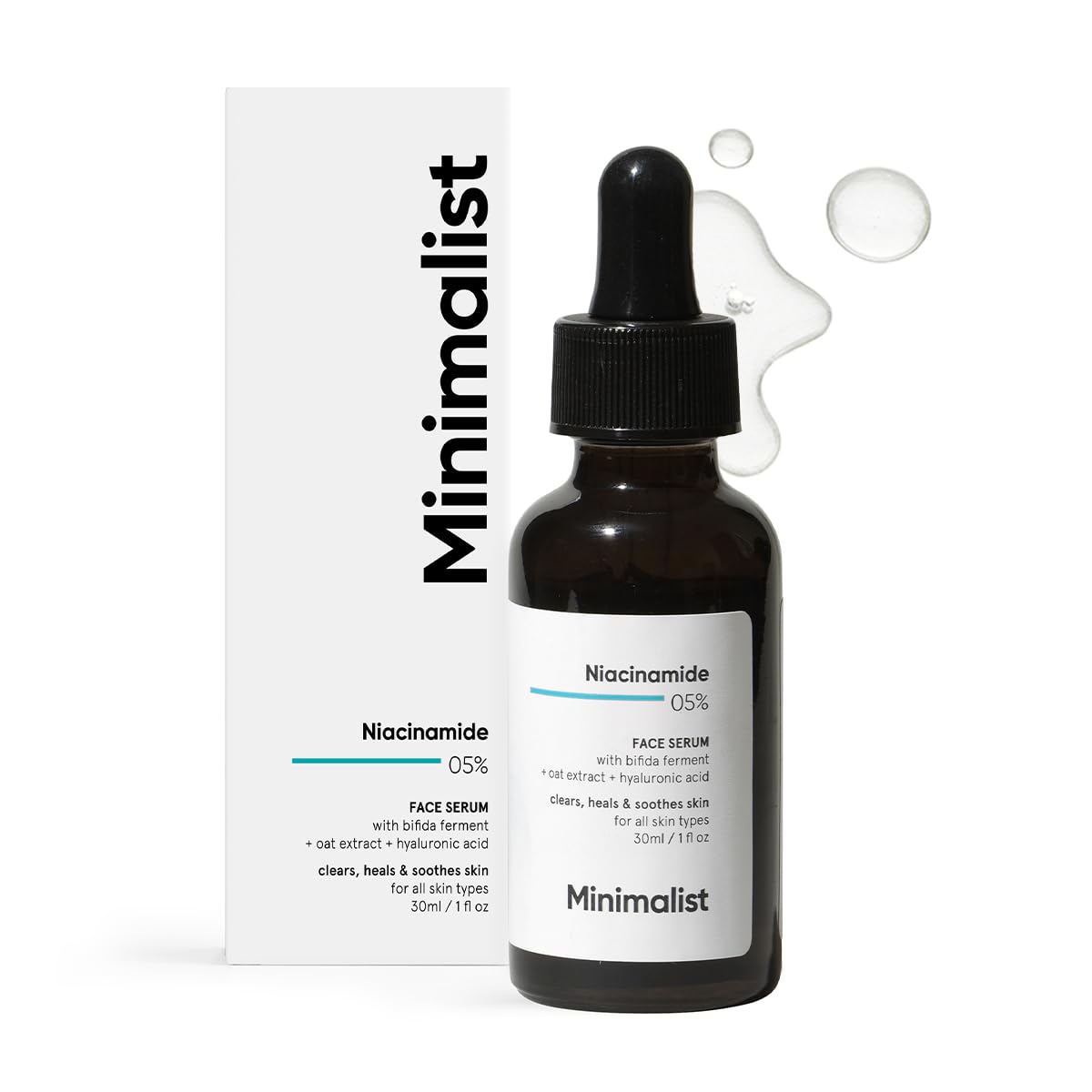 Sérum Minimalist : flacon 5% Niacinamide pour éclairer le teint