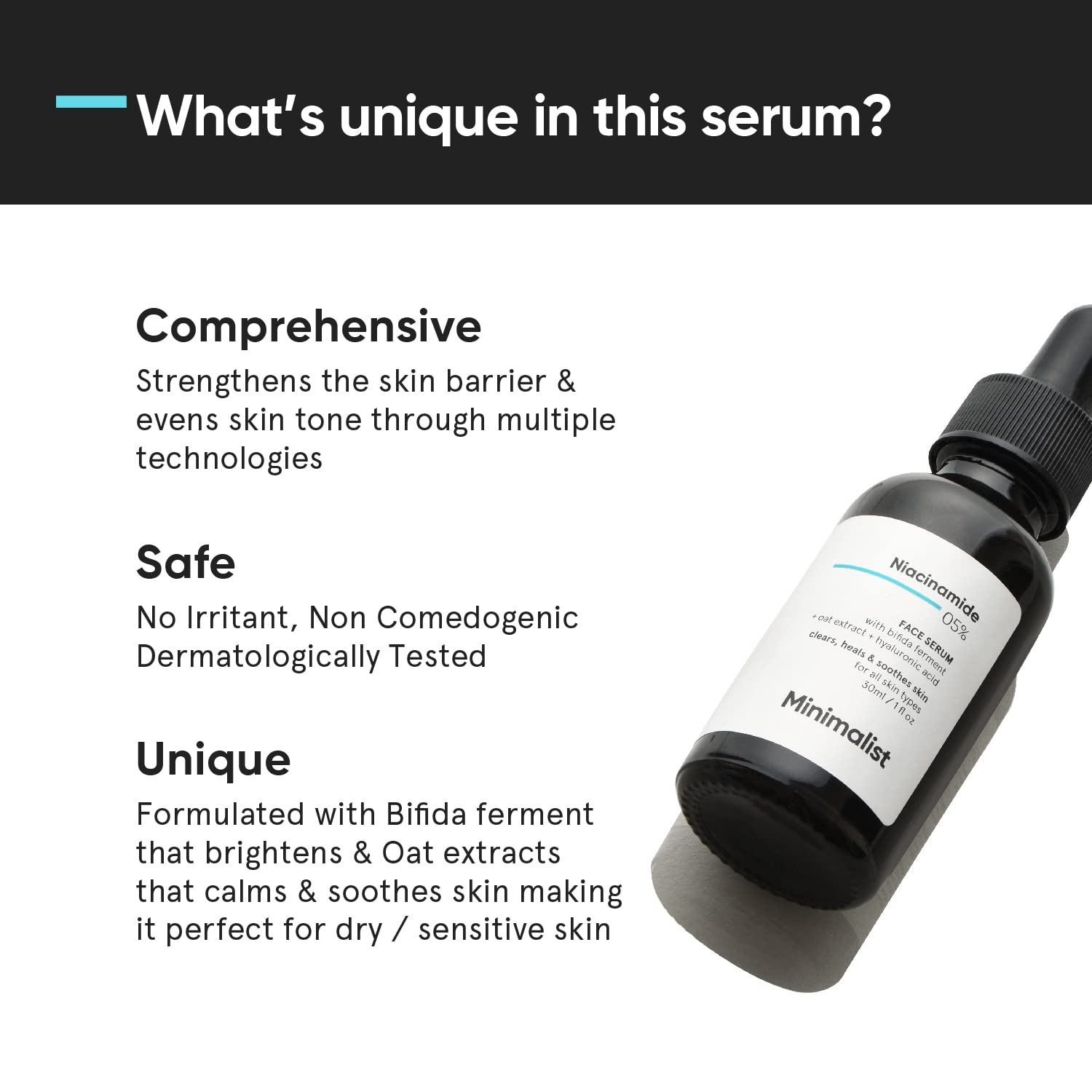 Sérum Minimalist : peau affinée et pores réduits visibles