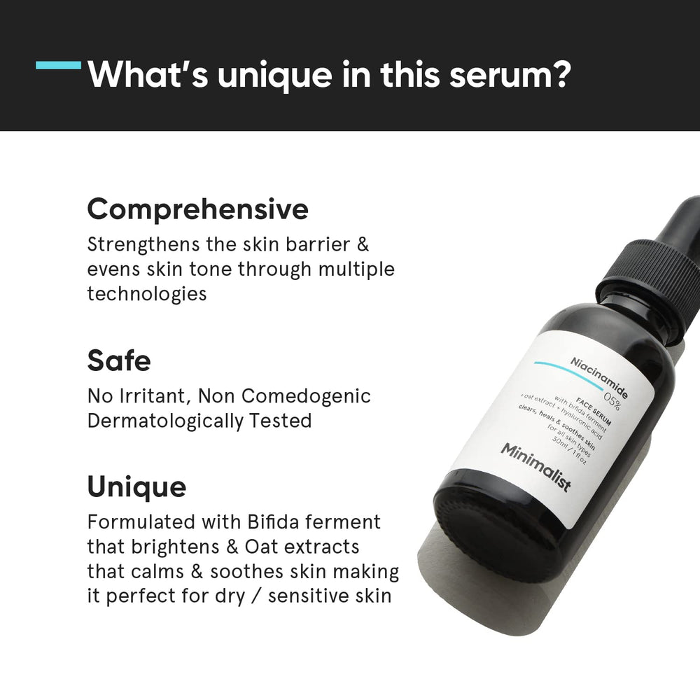 Sérum Minimalist : peau affinée et pores réduits visibles