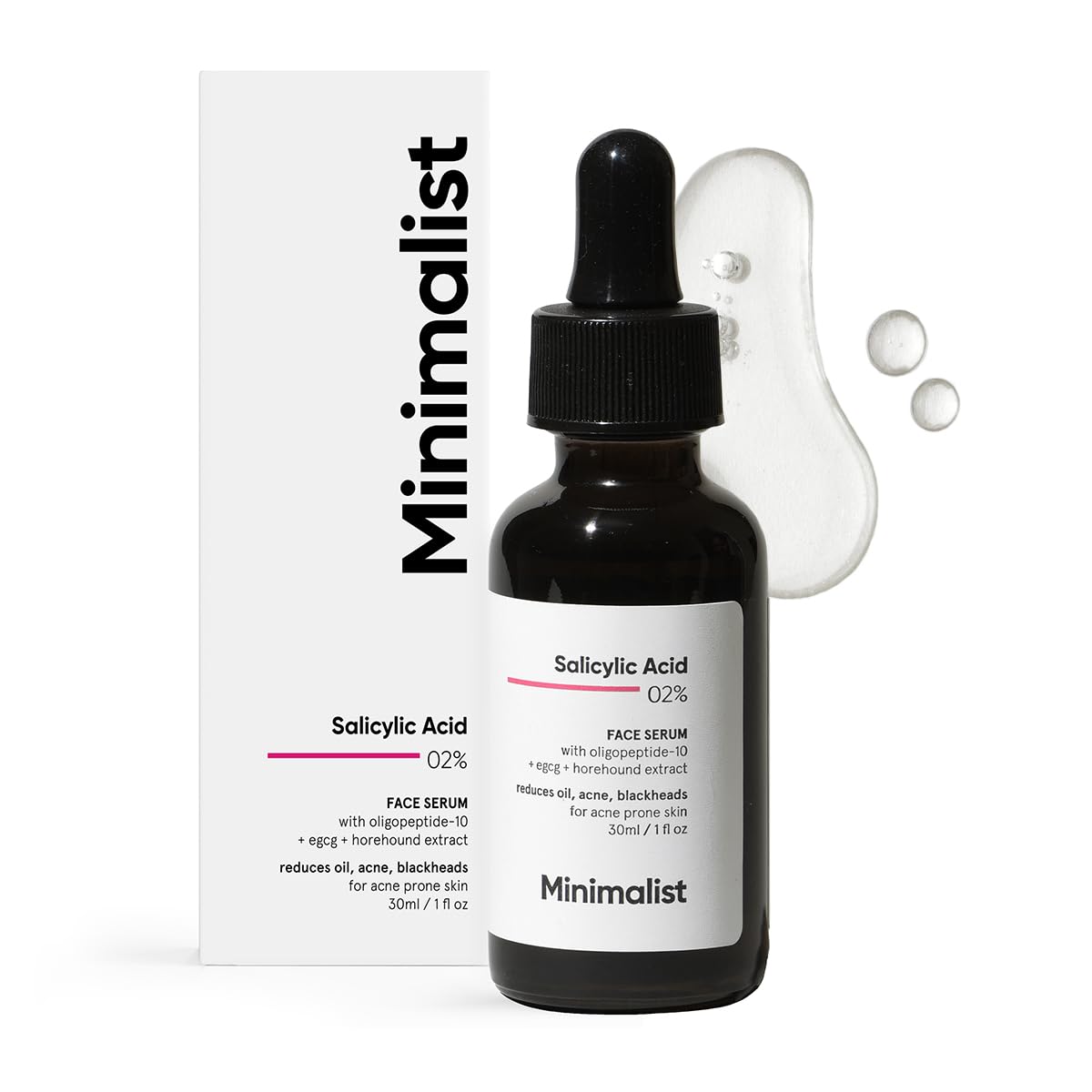 Sérum Minimalist 2% – flacon prêt à l’application pour pores propres.