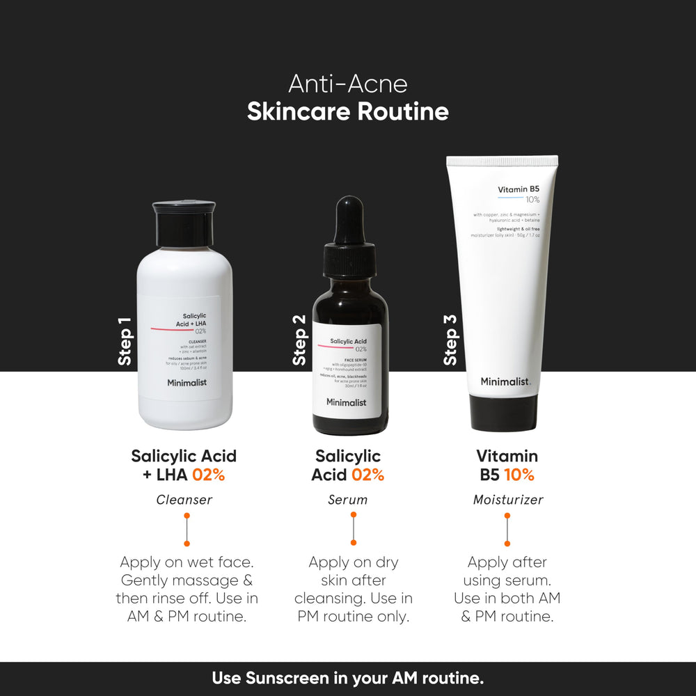 Sérum Minimalist 2% – gouttes précises pour une utilisation nocturne.