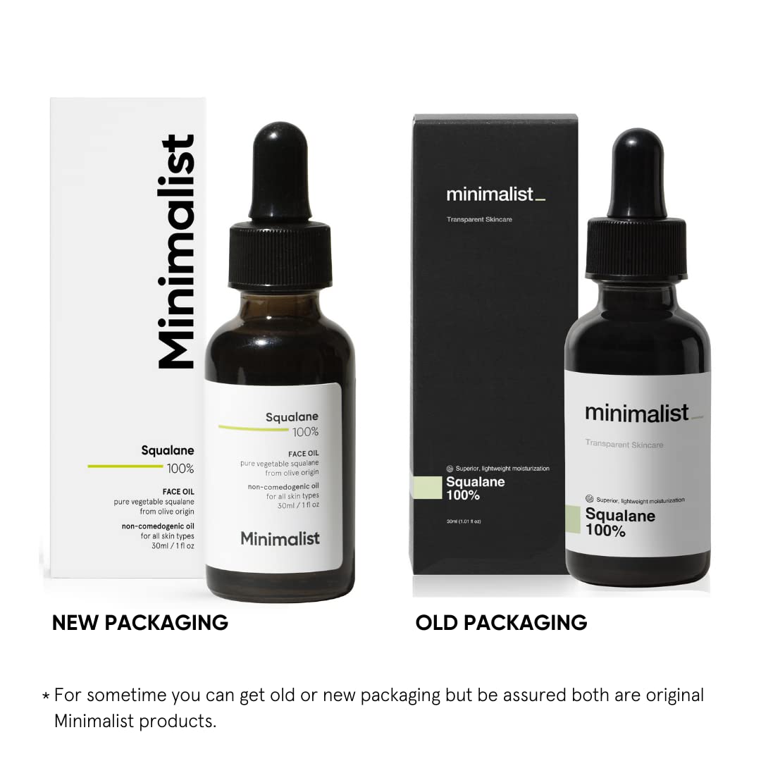 Minimalist Squalane – huile visage, usage matin et soir pour hydratation durable.