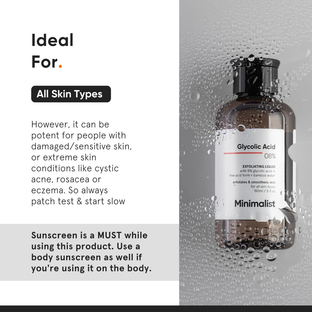 Tonique exfoliant glycolique Minimalist pour cuir-chevelu, rafraîchissant et équilibrant.