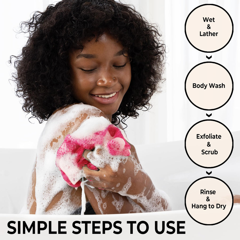 MINISENTIALS éponge-net africaine mousse foisonnante et élastique pour une douche spa.