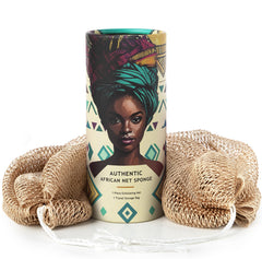 MINISENTIALS éponge-net africain avec noeuds, accès facilité et exfoliation en profondeur.