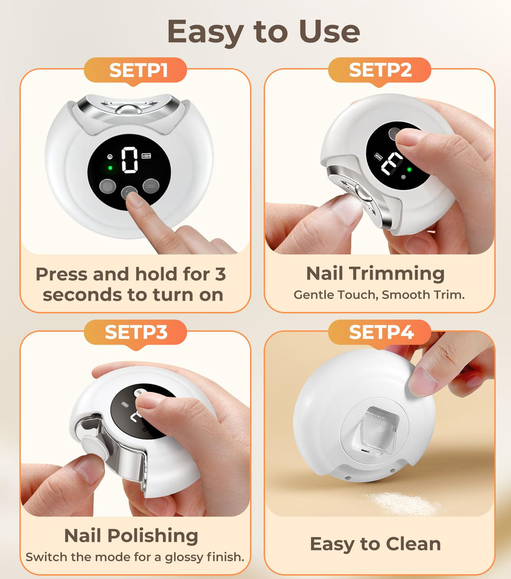 MINISO coupe-ongles électrique 3-en-1 recharge USB-C: autonomie longue et pratique.