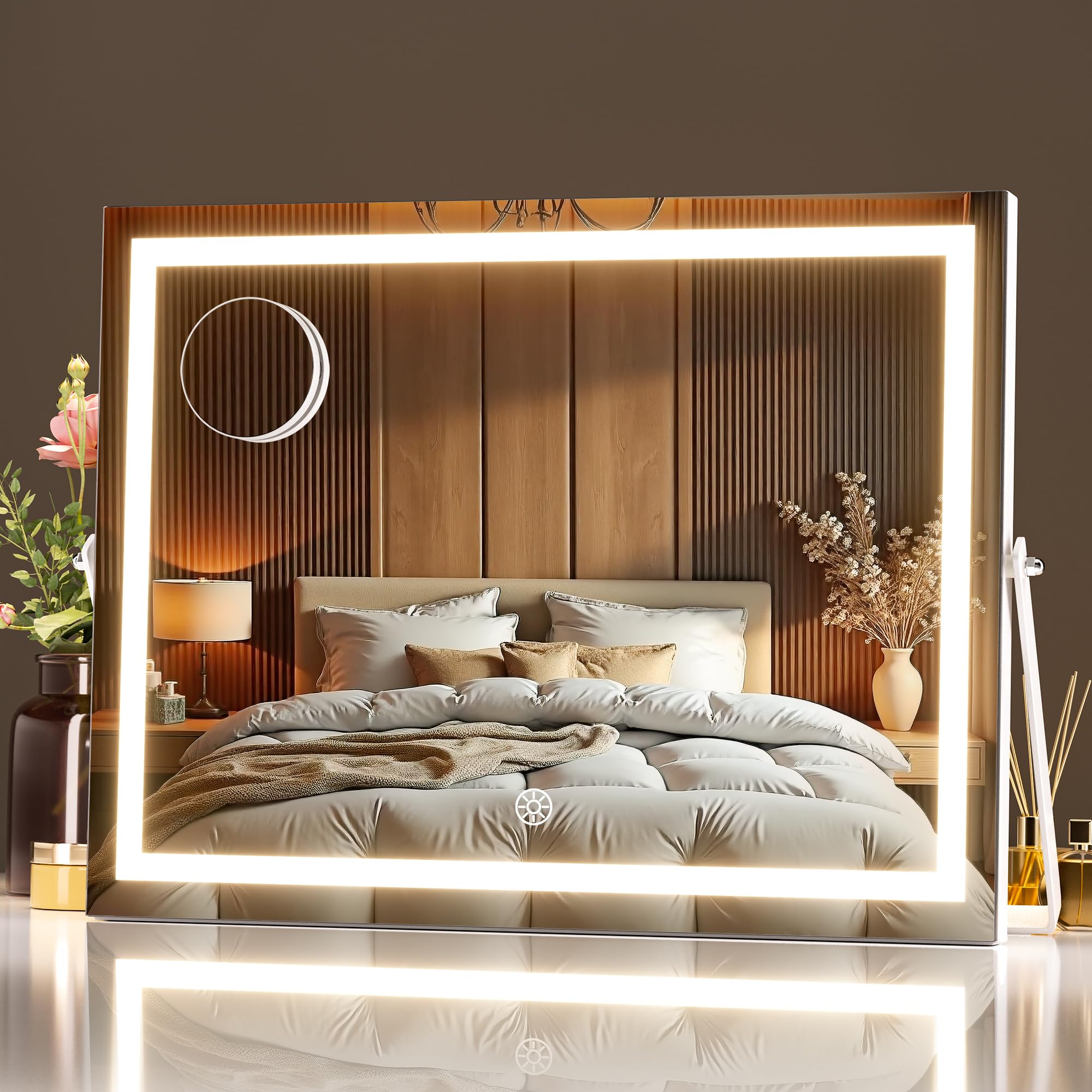 MINISO Miroir beauté avec lumière LED pour un maquillage précis.