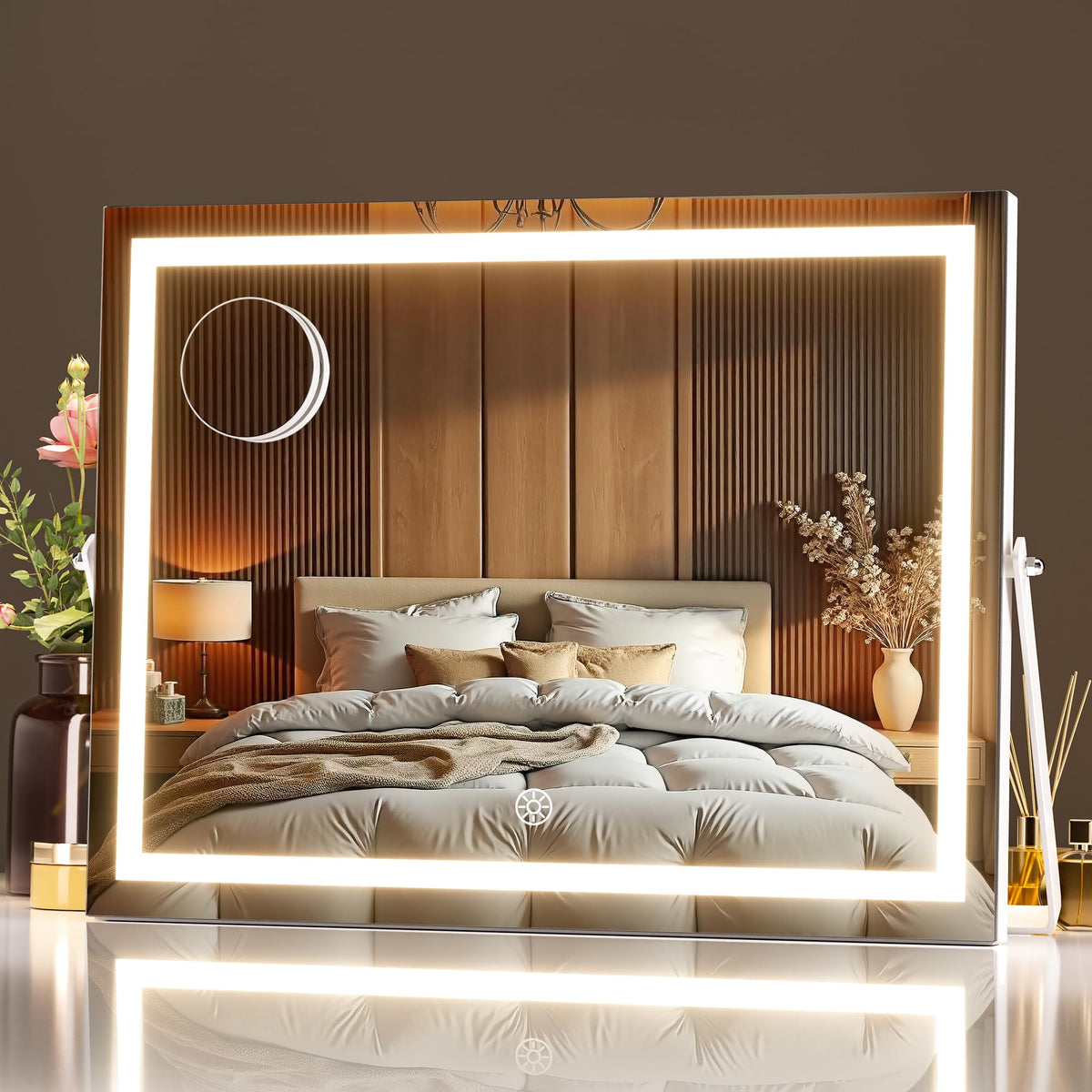 MINISO Miroir beauté avec lumière LED pour un maquillage précis.
