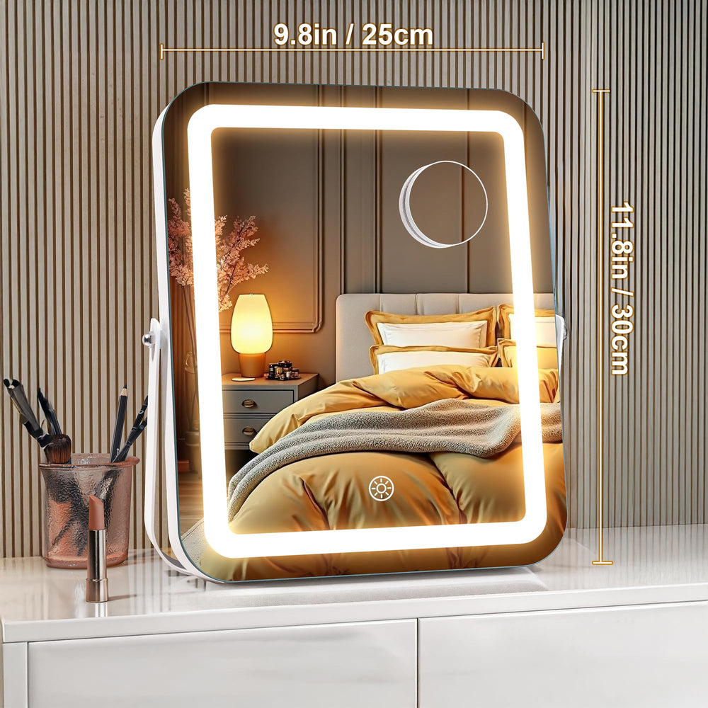 Miroir vanité MINISO avec rotation et angle réglable pour une vue idéale.