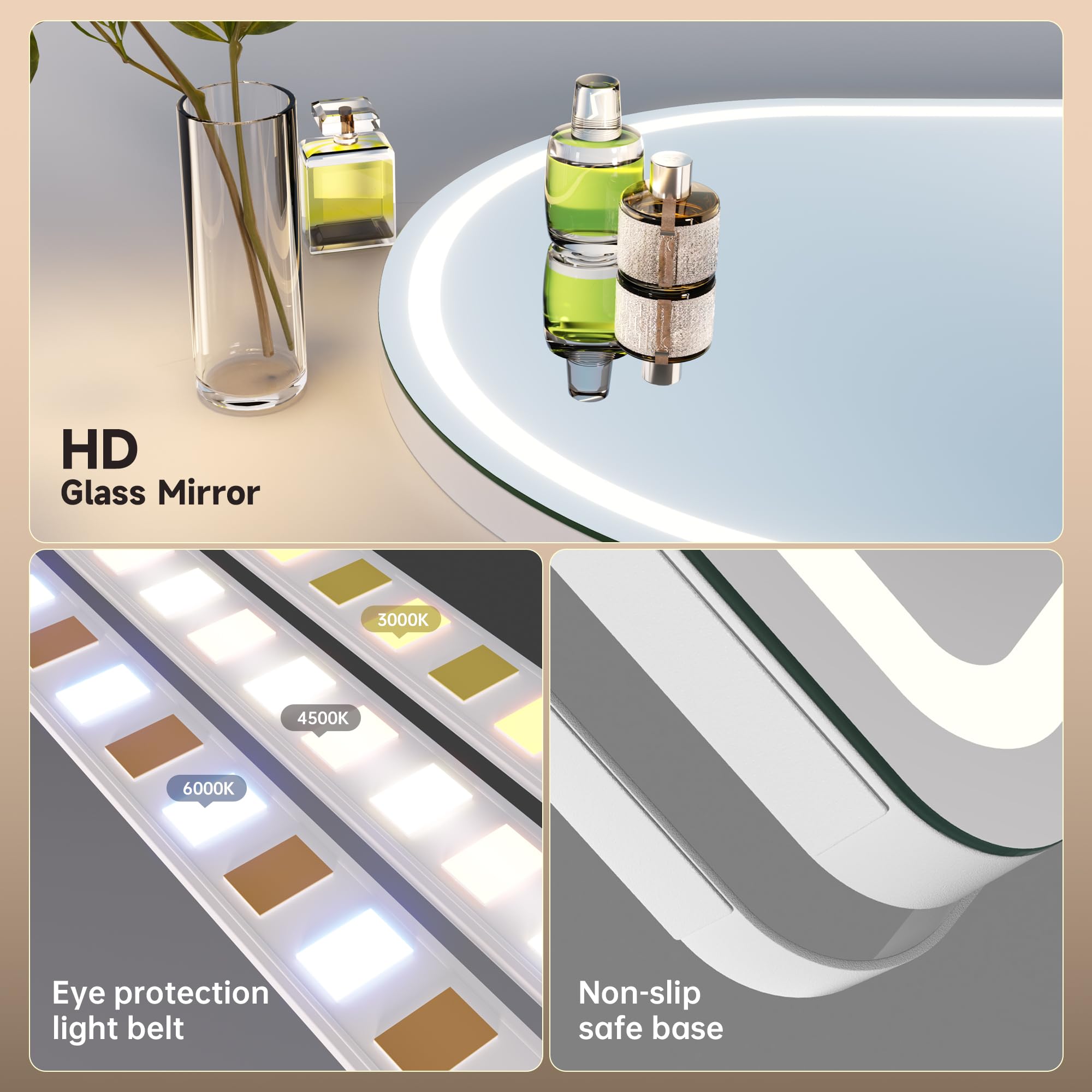Lentille grossissement 10x magnétique du miroir MINISO Vanité, détachable.