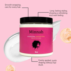 Minnah application sur cheveux, distribution facile et douce.