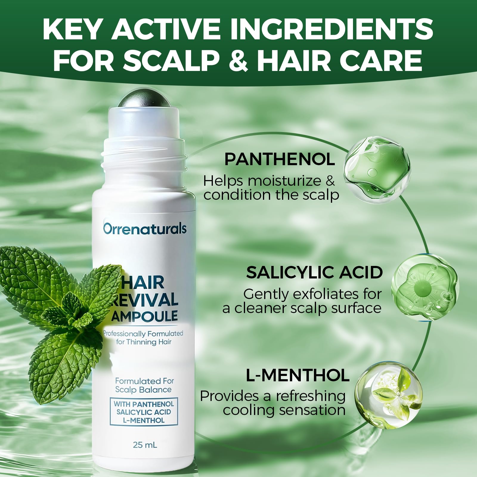 Minyang Orrenaturals sensation fraîcheur apaise irritations et favorise circulation cuir chevelu