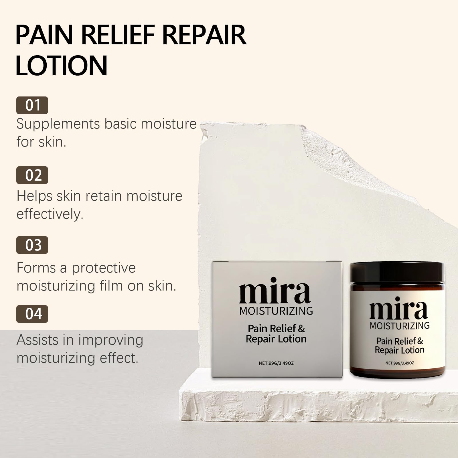 Mira compacte portable transport quotidien: lotion facile à emporter partout.