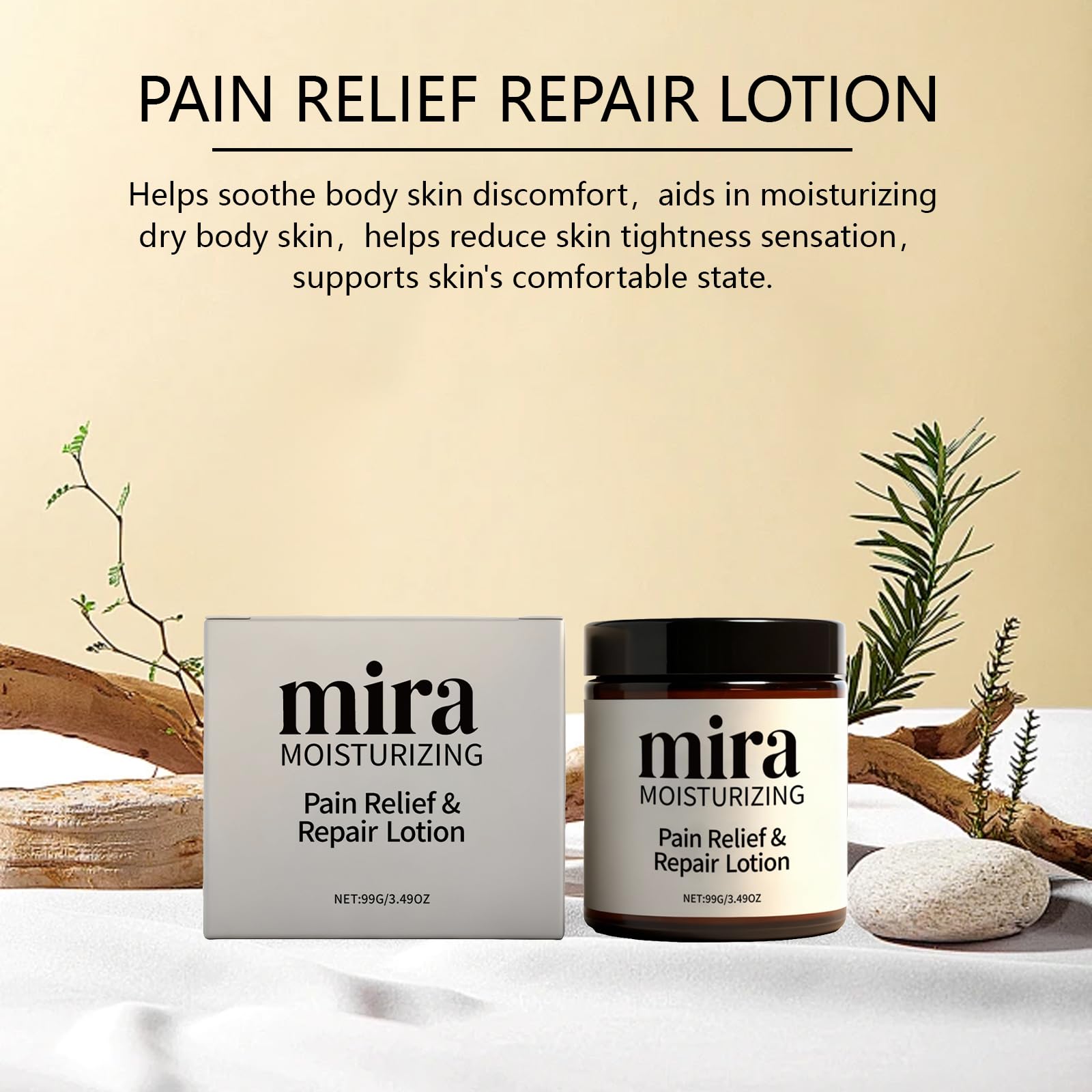 Mira crème apaisante absorption rapide: texture qui pénètre rapidement pour peau douce.