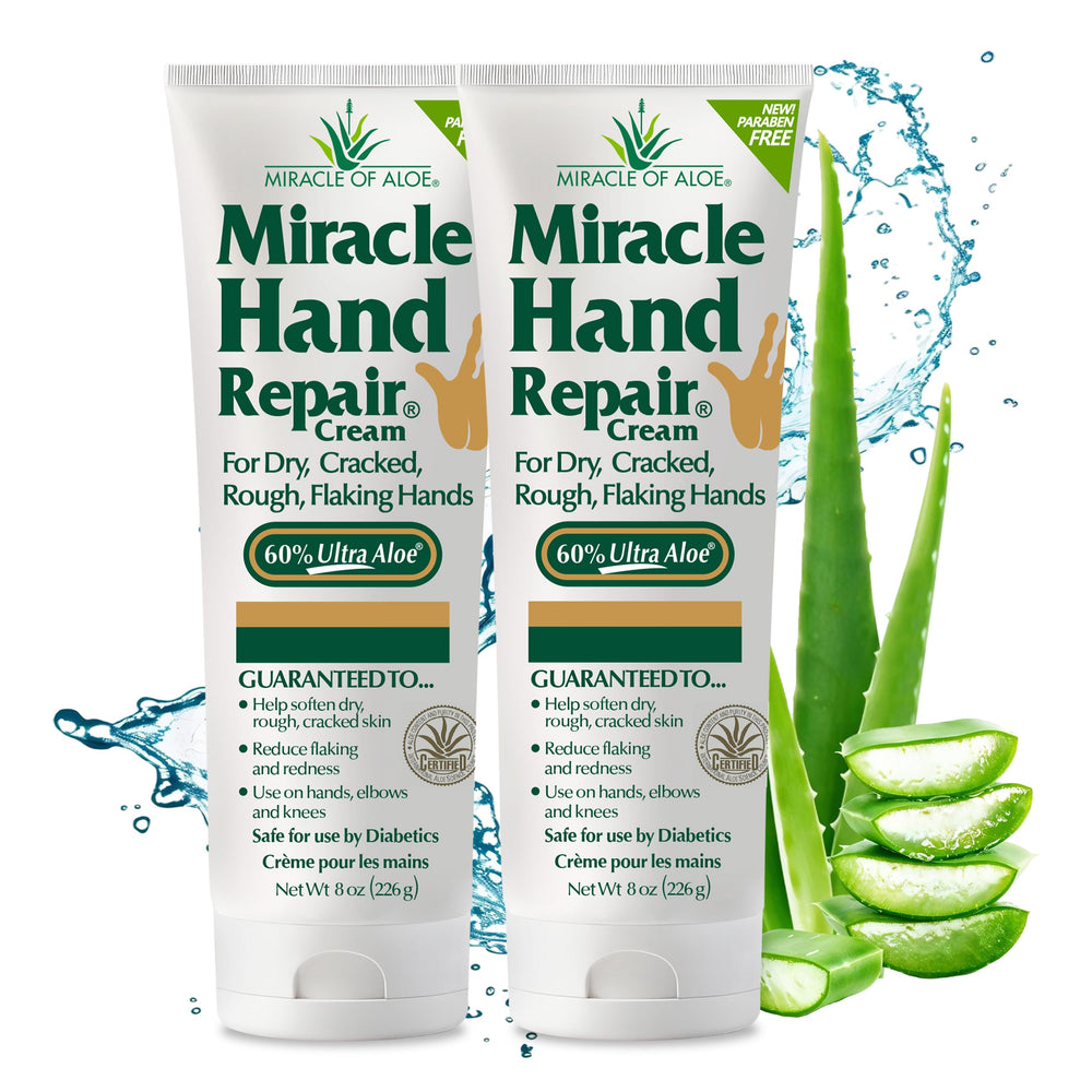 Miracle d'Aloe crème mains réparatrice, flacon 226 ml, hydratation profonde.