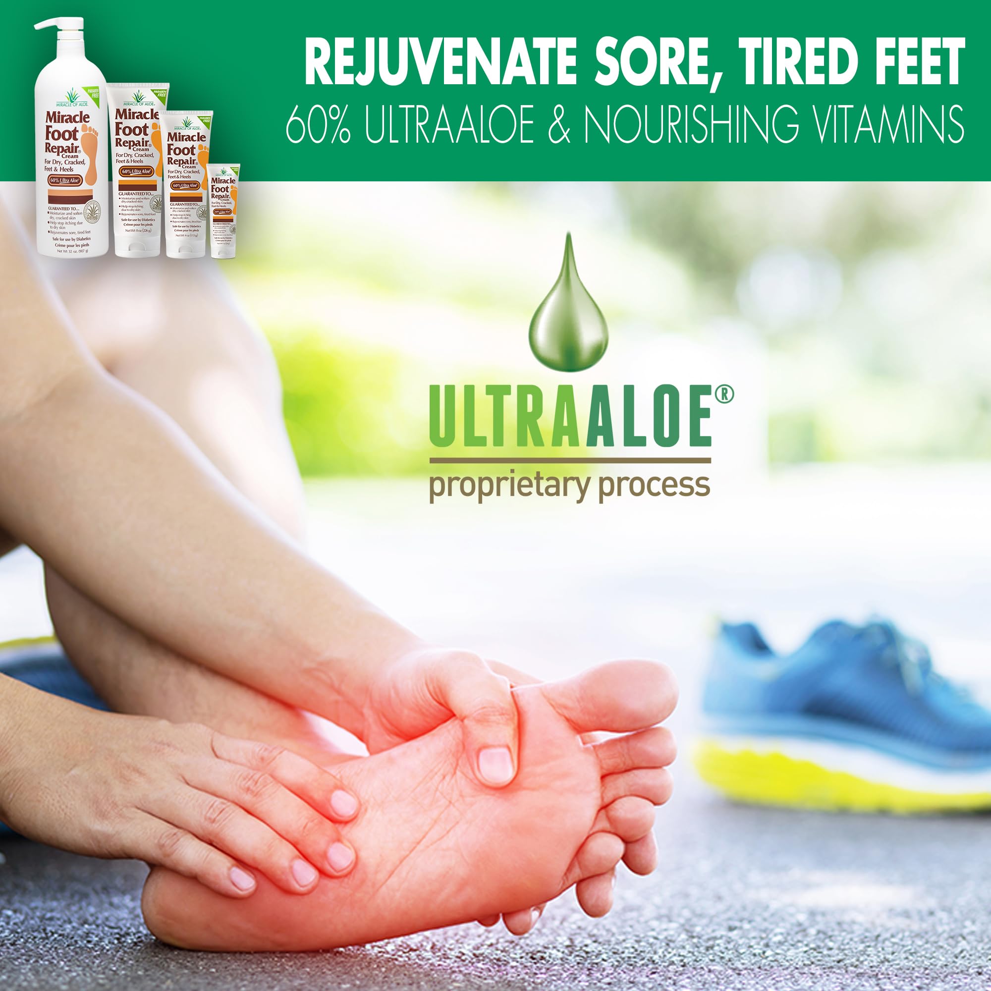 Miracle of Aloe – formule 60% Ultra Aloe pour pieds en meilleure santé.