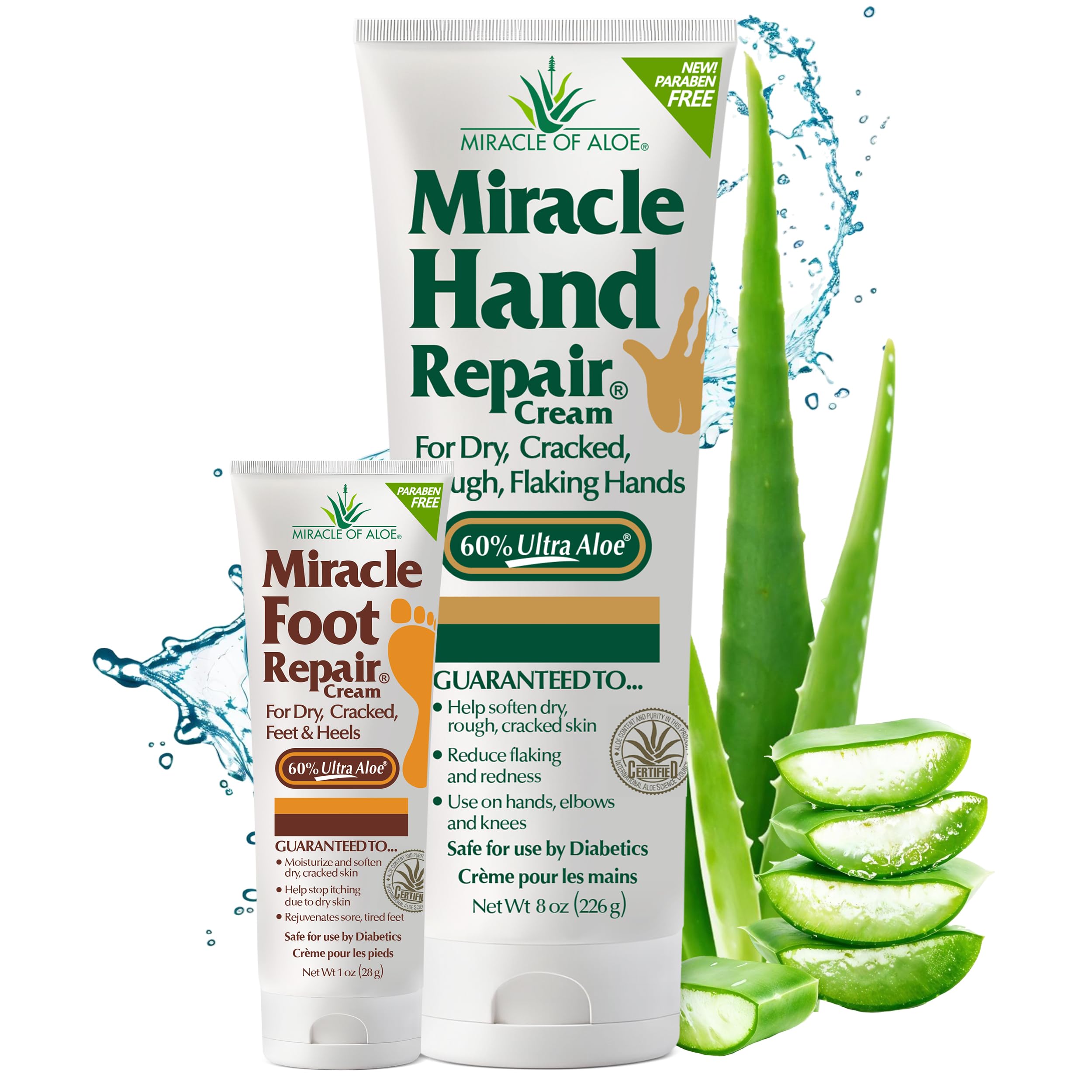 Miracle d’Aloe Main-reparation 8oz: soin hydratant pour mains sèches et fissurées.