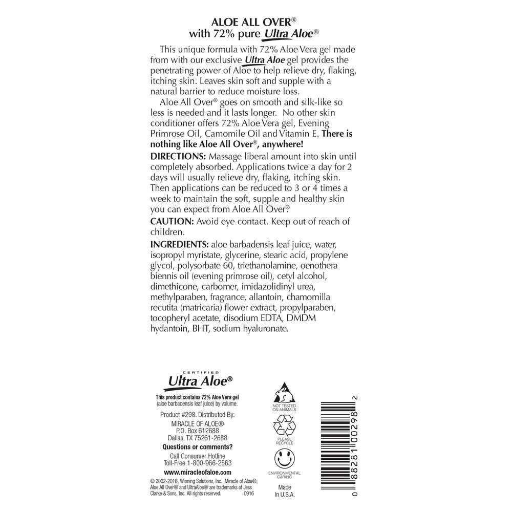 Miracle of Aloe - apres-soleil, apaisement et hydratation