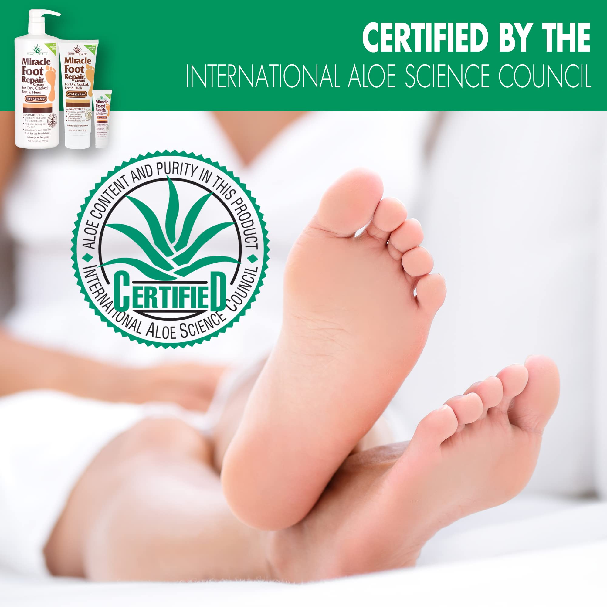Crème Pied Miracle of Aloe 8oz pot texture riche pour pieds secs et doux