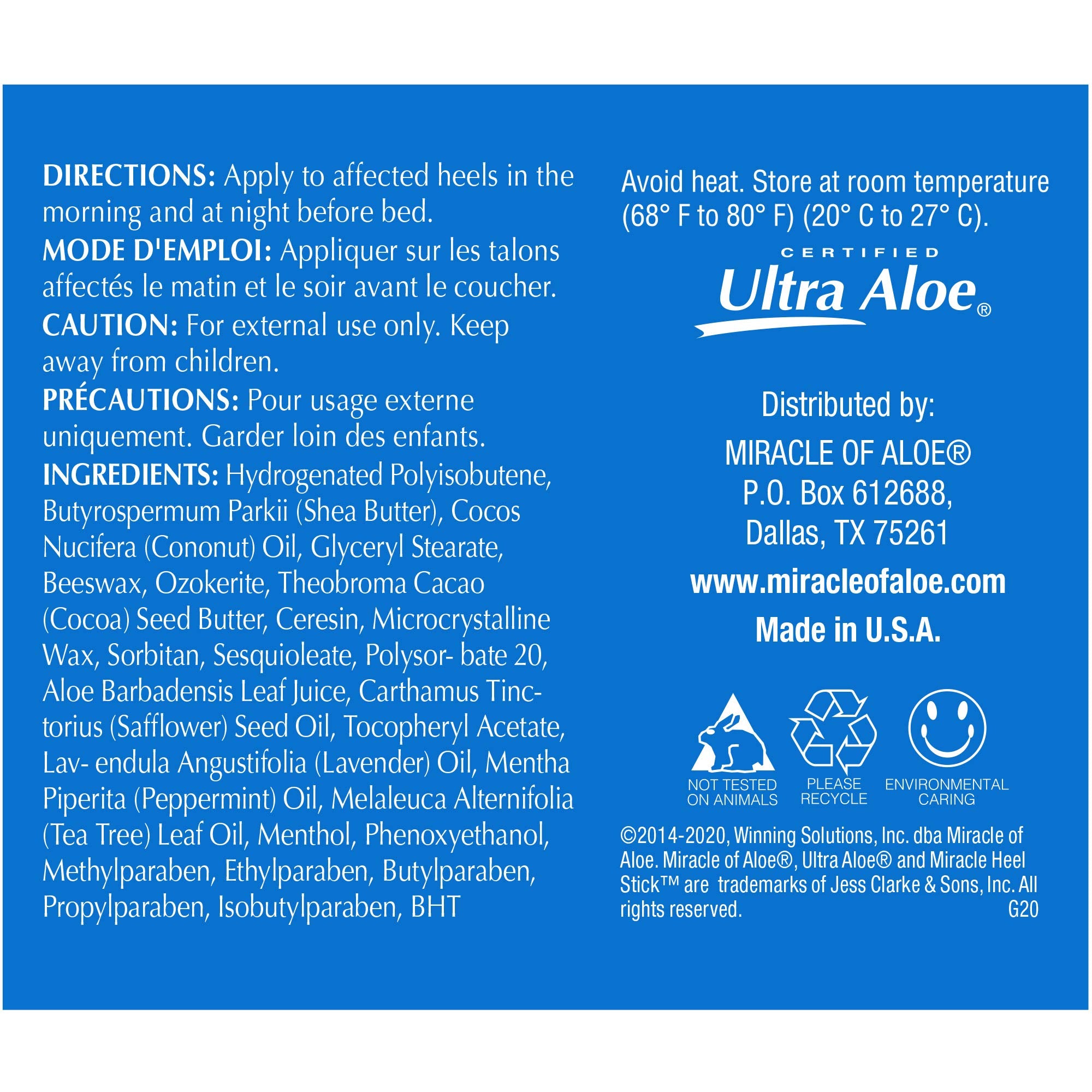 Miracle of Aloe product highlighting Tea Tree Oil and refreshing scent.