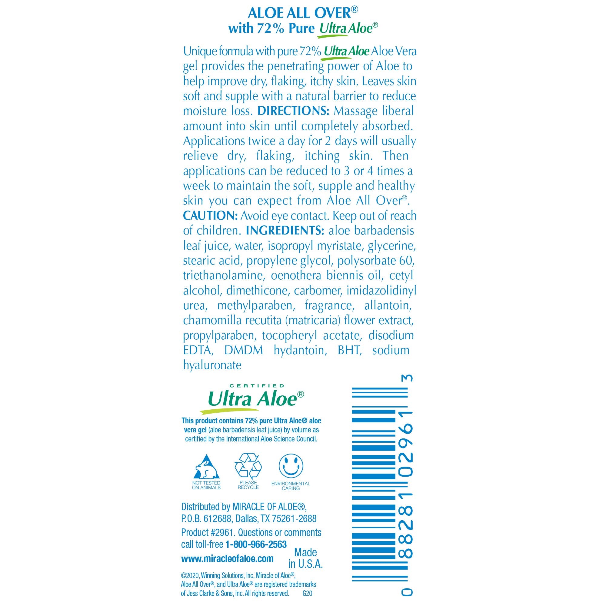 Miracle of Aloe usage-quotidien 1oz : idéal pour une routine journalière.