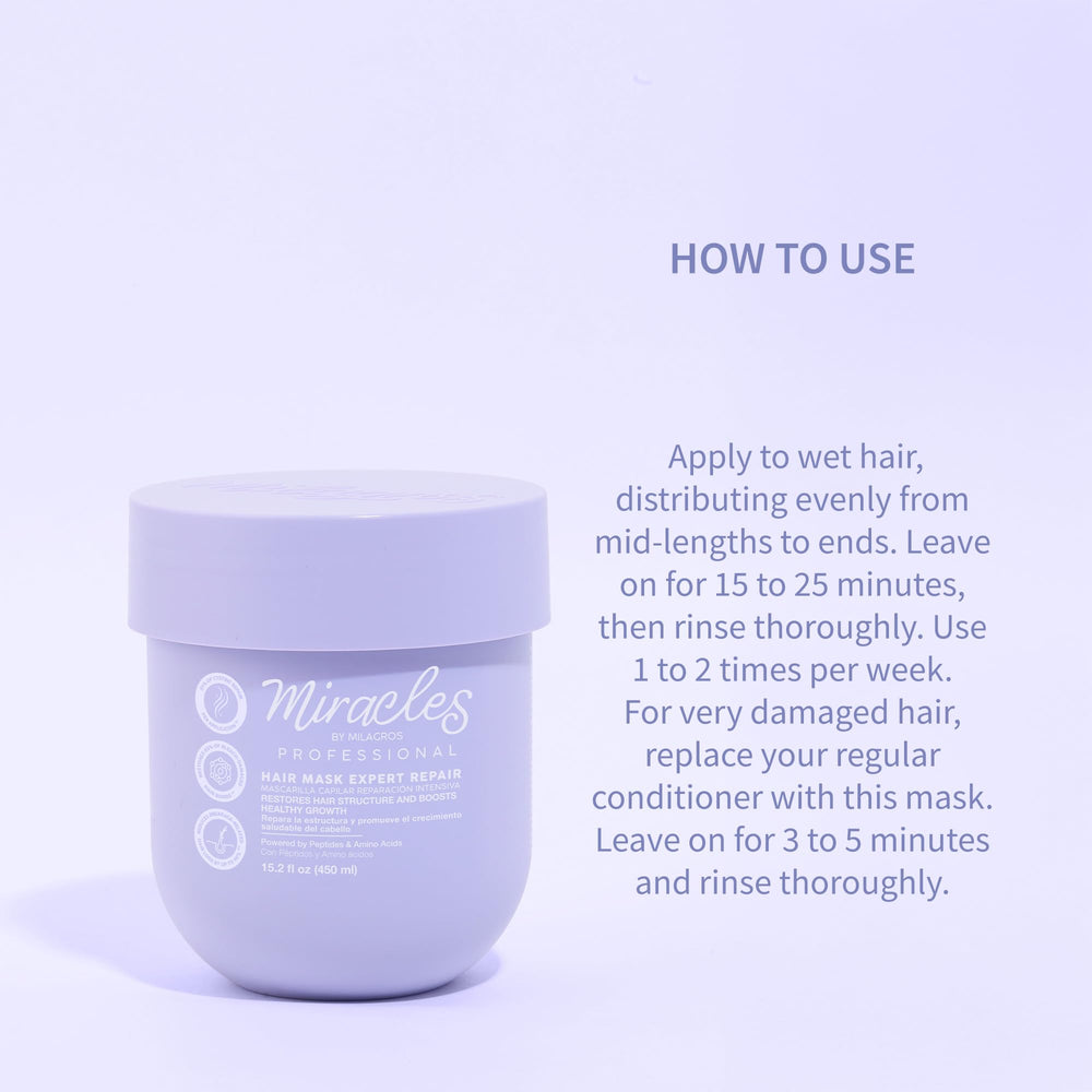 Renforcement des cheveux après coloration avec Miracles By Milagros Masque Reparation Intense.