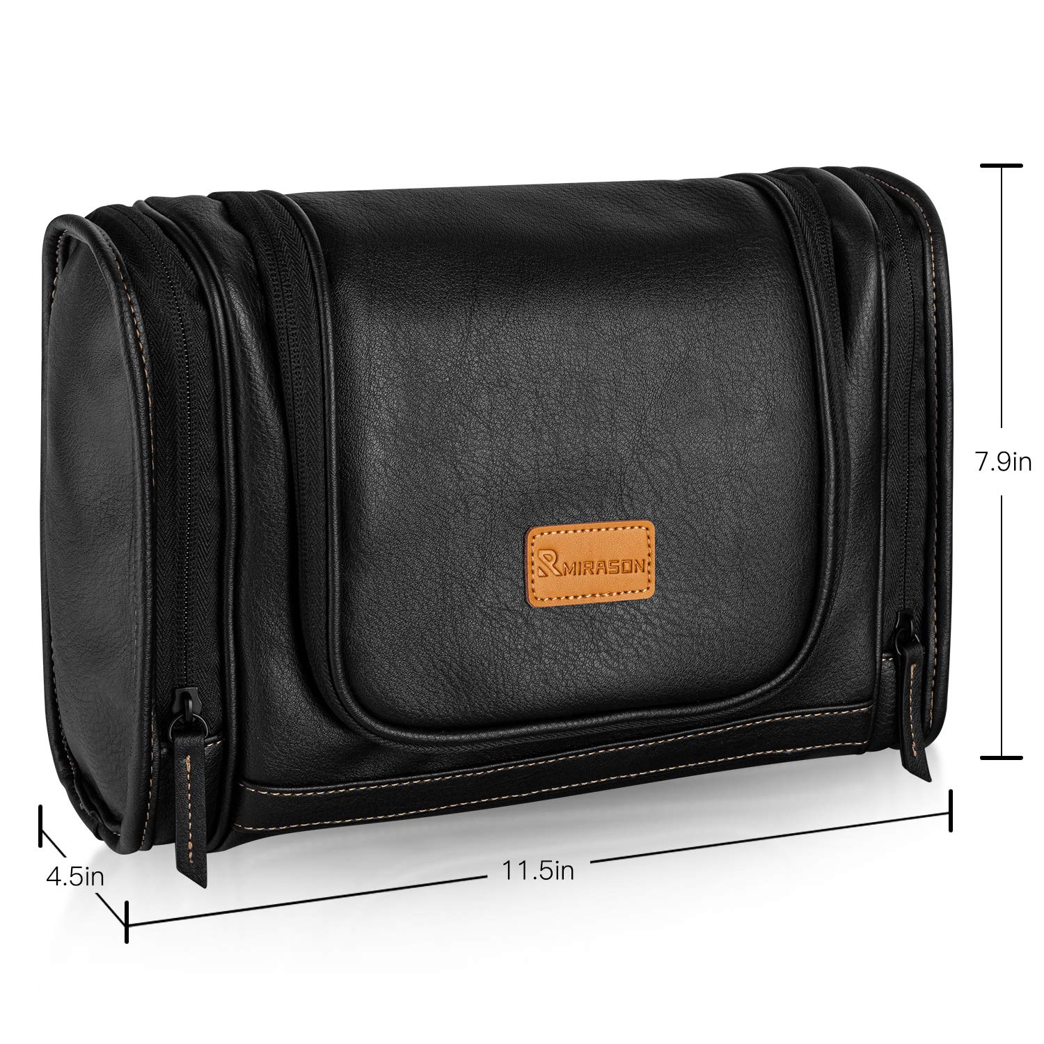 MIRASON Trousse Toilettes Cuir Impermeable Intérieure, résistante et facile à nettoyer.