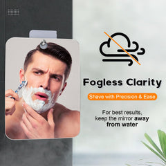 Miroir de douche anti-brouillard fixation sans perçage avec adhésif puissant
