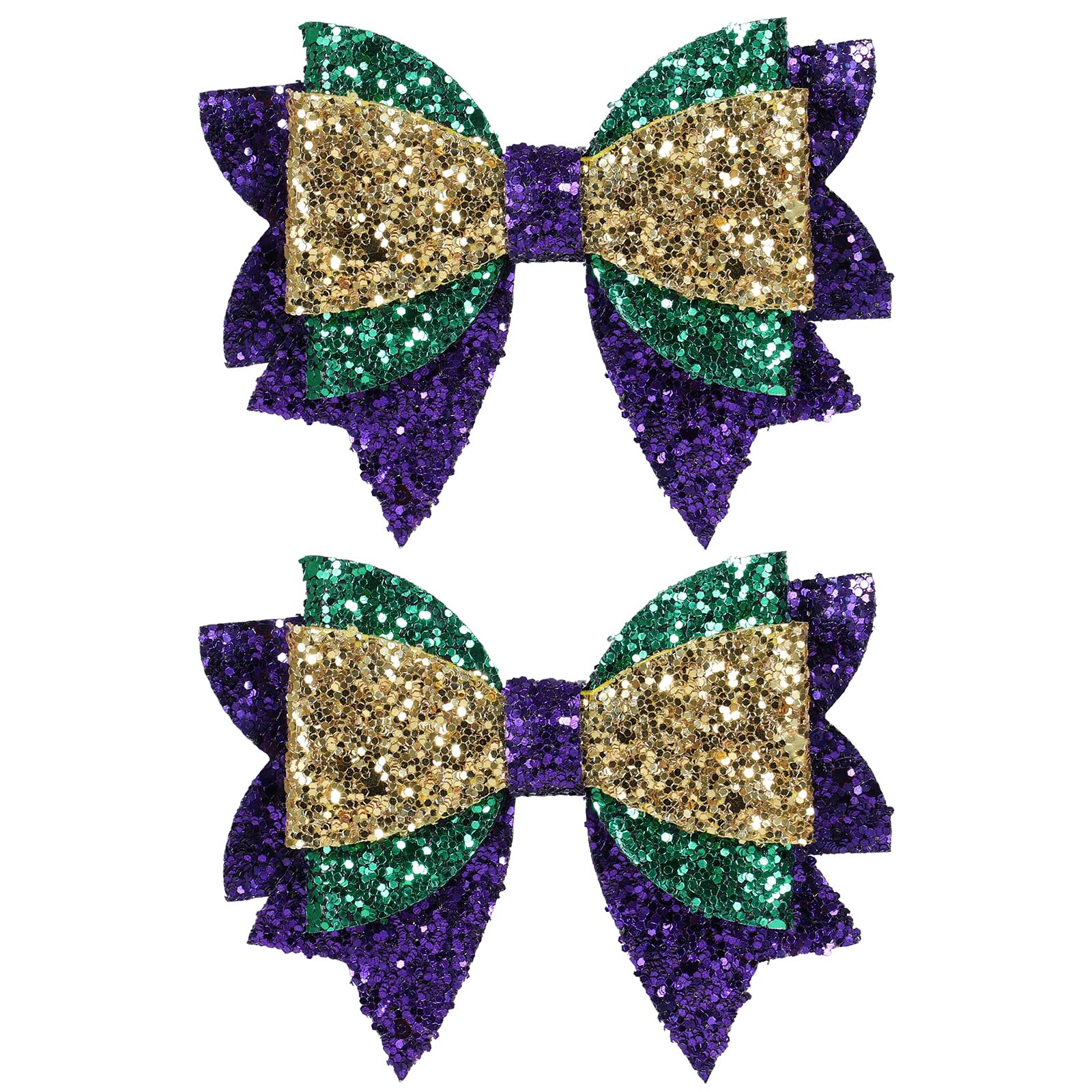 Épingle Miroksh nœud scintillant Mardi Gras violet-or-vert idéal pour fêtes