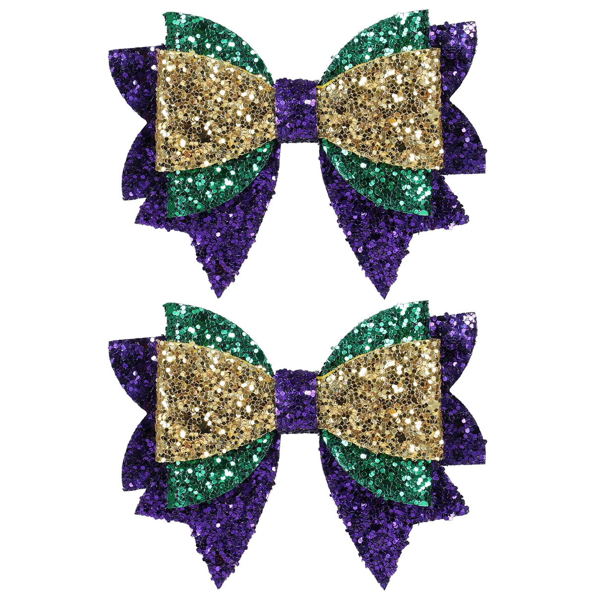 Épingle Miroksh nœud scintillant Mardi Gras violet-or-vert idéal pour fêtes