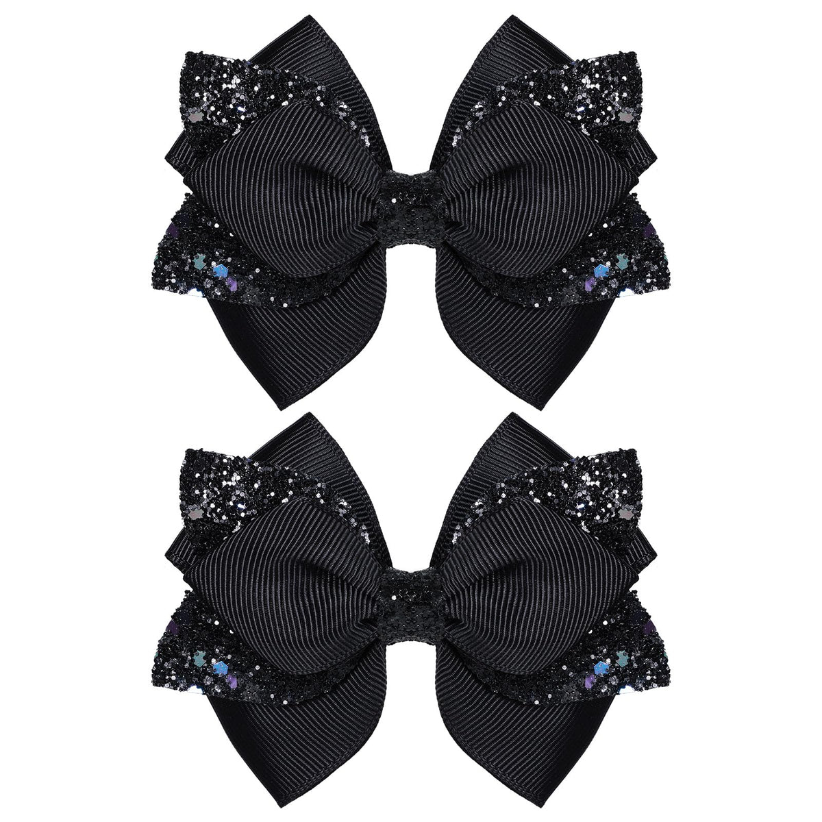 Barrette Miroksh ruban noir paillettes, idéale pour une coiffure festive.