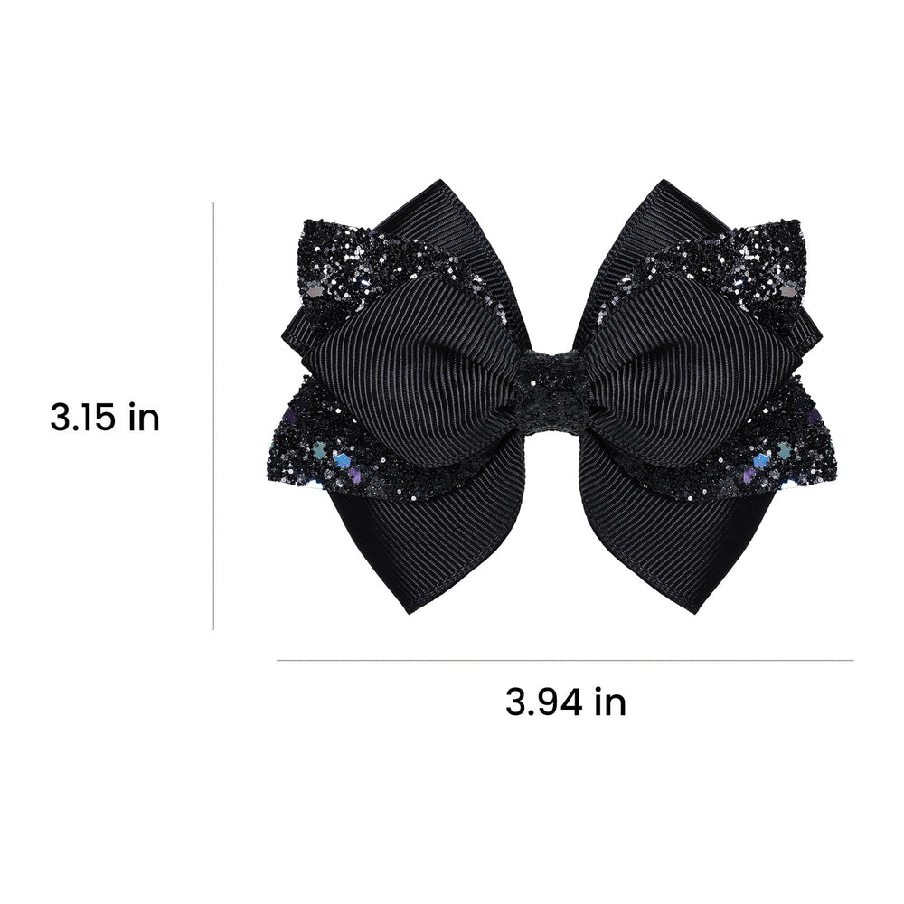 Barrette Miroksh ruban noir à reflets, accessoire polyvalent.