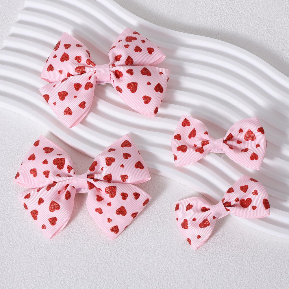 Barrettes Miroksh cœur rouge, taille 6,5 cm, pinces robustes pour tenir les cheveux épais.