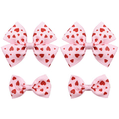 Barrettes Miroksh cœur rouge Saint-Valentin, ensemble 4 pièces, parfaites pour habiller une coiffure festive.