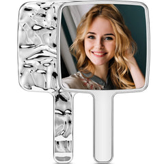 MIRRORNOVA Miroir portatif avec motif ondulé d'eau sur le dos, élégant et durable.