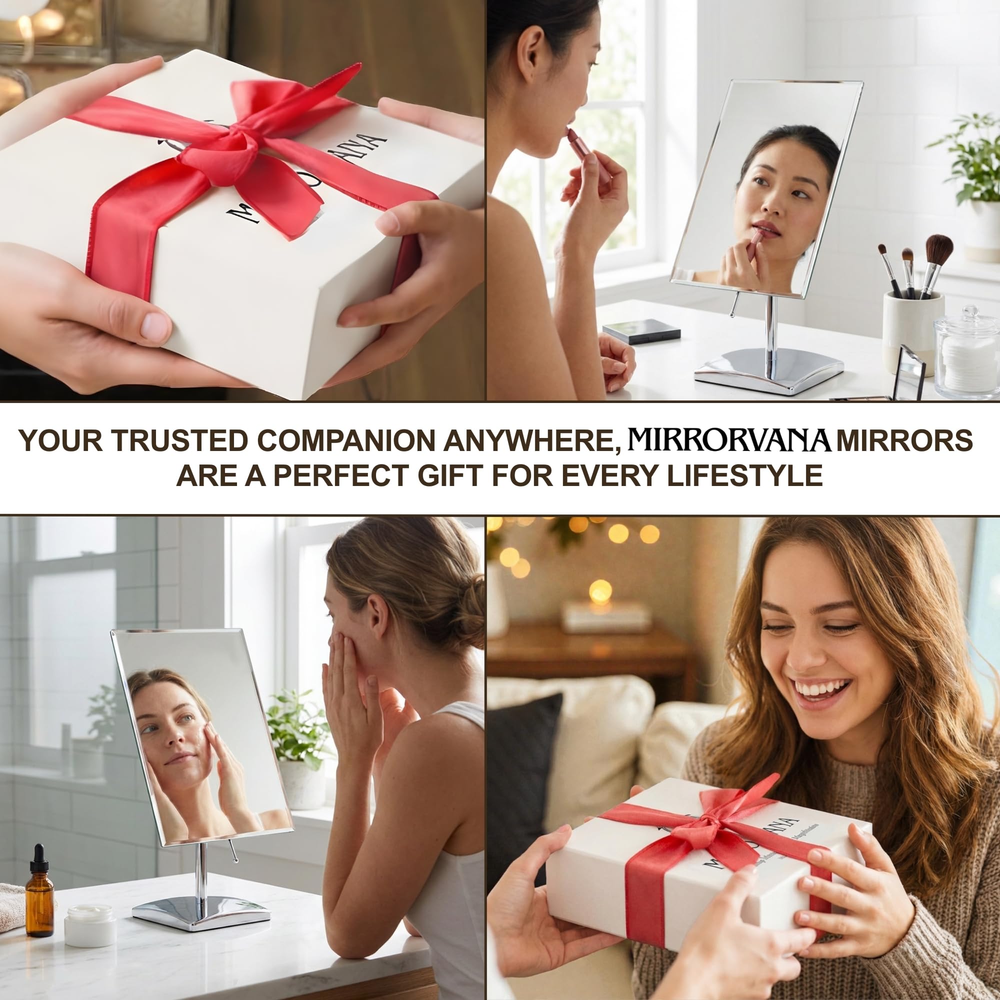 MIRRORVANA dimensions-9-8x7-pouces miroir spacieux pour routine beauté.