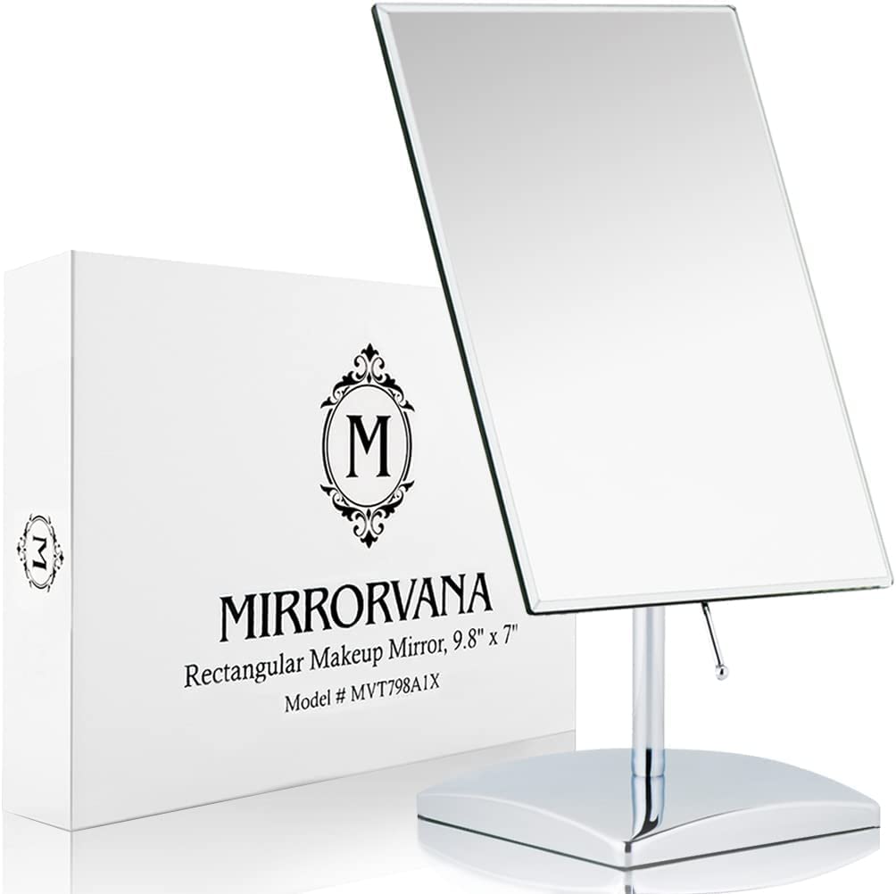 MIRRORVANA grand miroir-table-bureau avec reflet net, idéal pour maquillage et travail.