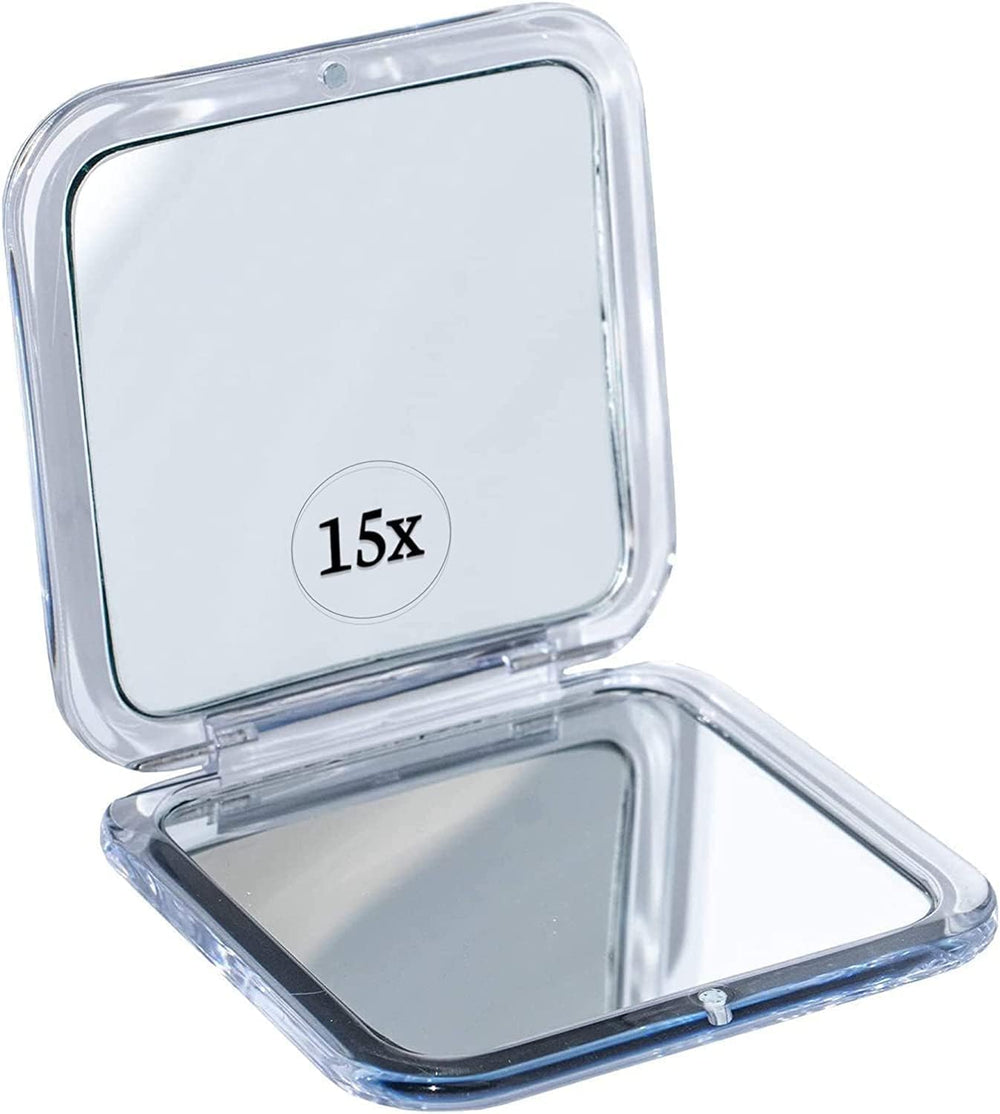 MIRRORVANA miroir compact 15x pour voyage, retouches rapides en déplacement.