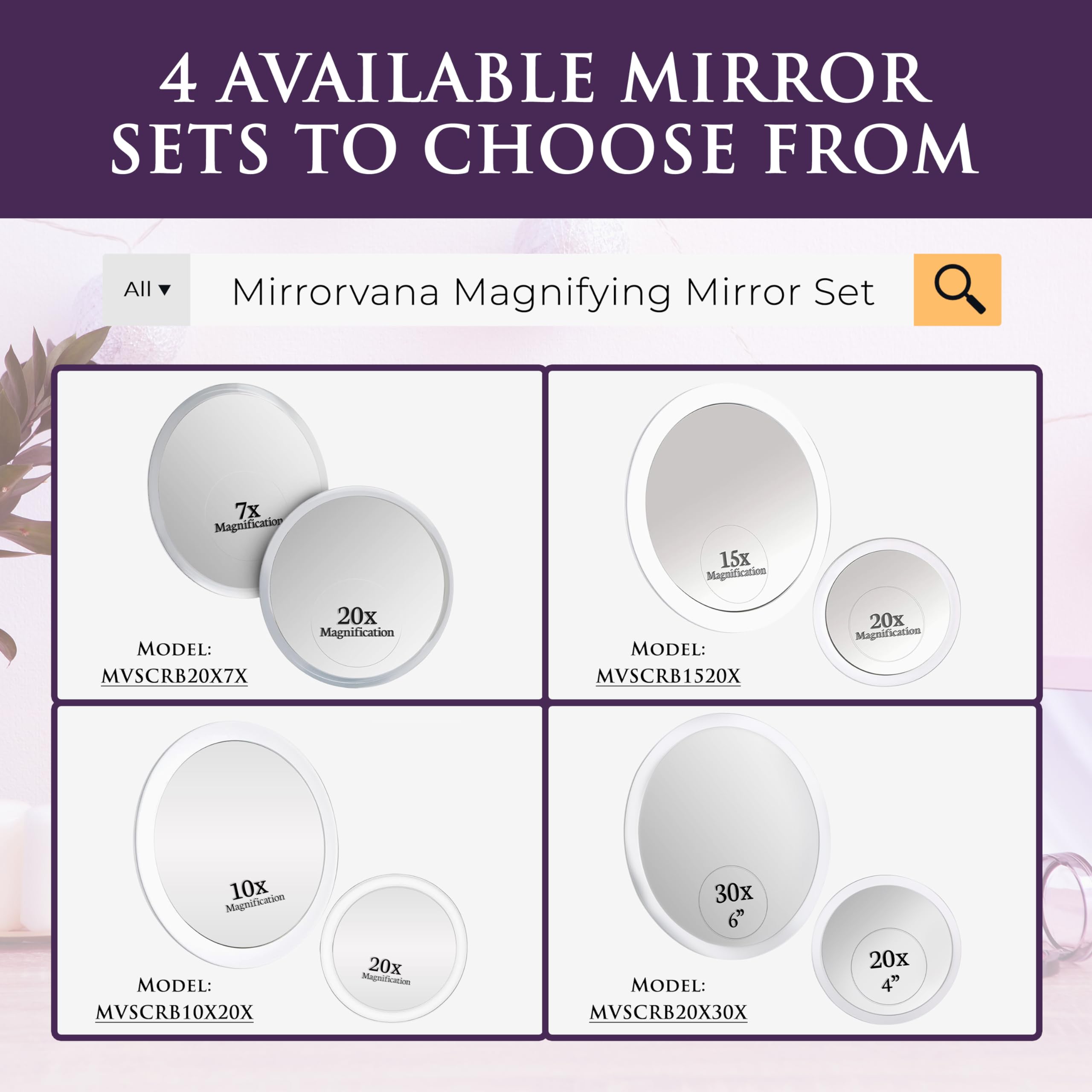 MIRRORVANA tailles 6 et 4 pouces pour divers besoins maquillage.