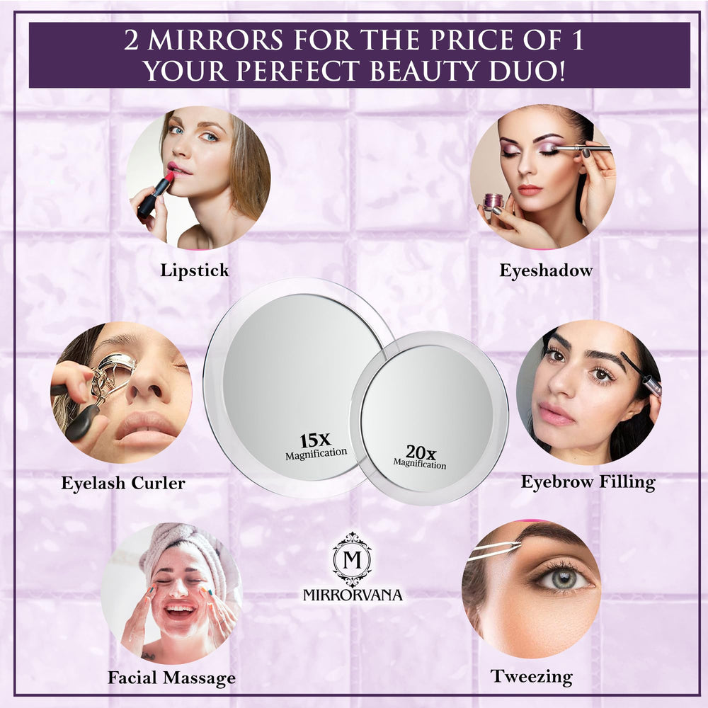 MIRRORVANA ventouses triples assurant fixation sur surface lisse.