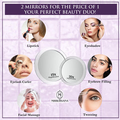 MIRRORVANA ventouses triples assurant fixation sur surface lisse.