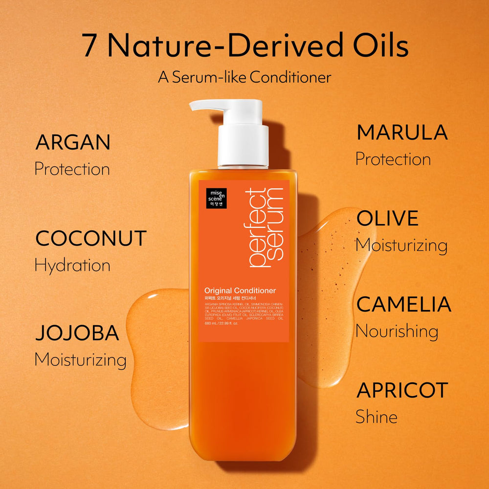 Argan oil and jojoba seed oil blend in Mise En Scene conditioner.