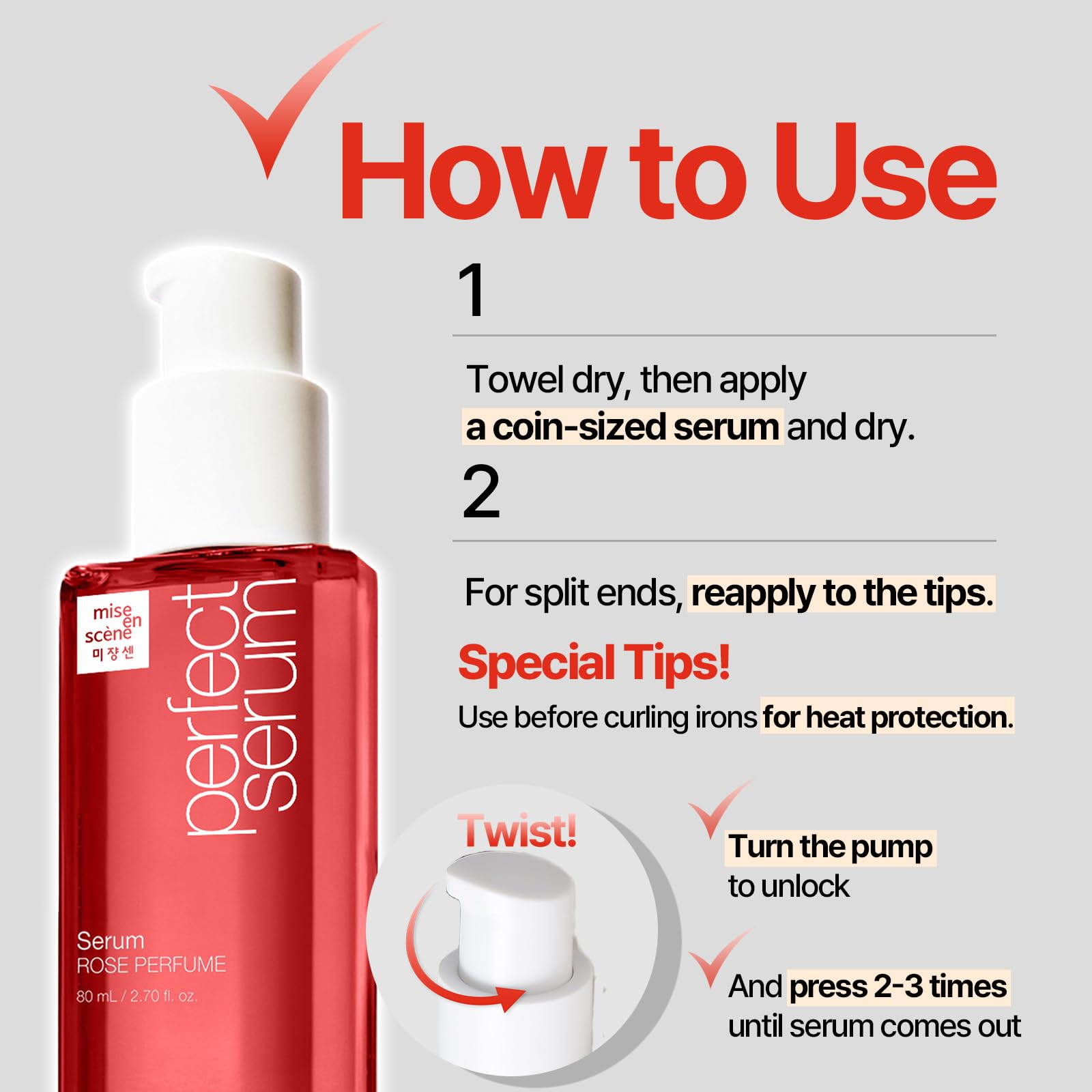 Huile d argan et huiles naturelles dans Mise En Scene Perfect Rose Serum