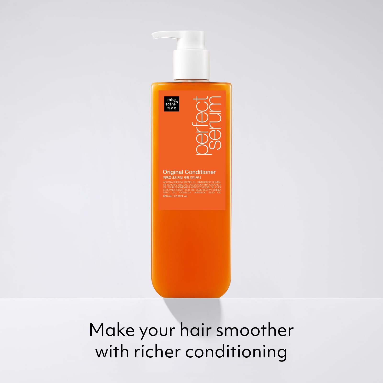 Close-up label of Mise En Scene Perfect Serum Original Conditioner.