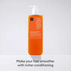 Close-up label of Mise En Scene Perfect Serum Original Conditioner.